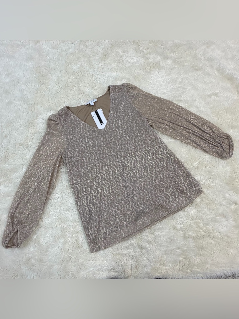 NEW! Nine West Women’s Metallic Shimmer Blouse